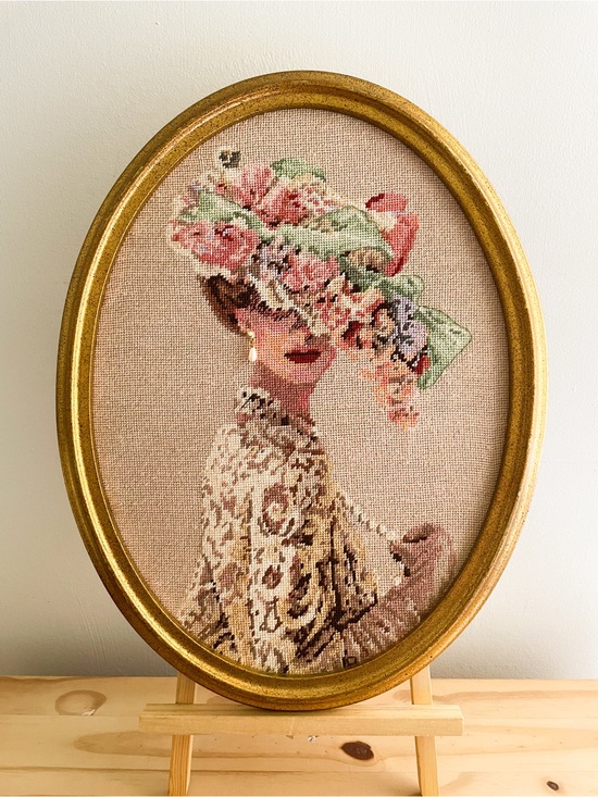 Dimensions Other - VINTAGE Dimensions Gold Collection "Victorian Elegance" Framed Needlepoint Art